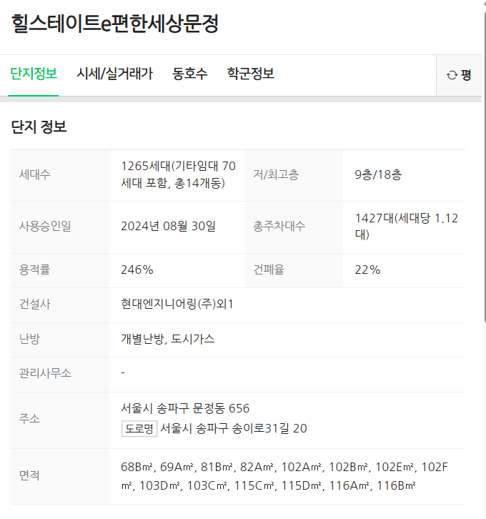 힐스테이트 이편한세상 아파트 단지정보